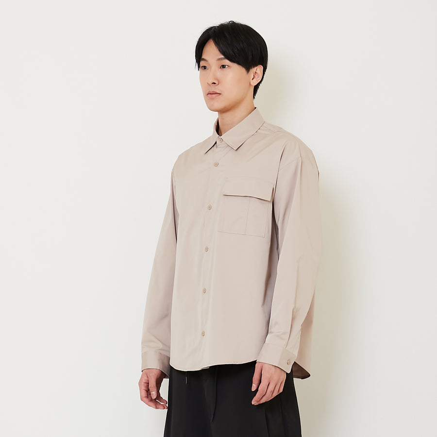 Men Oversized Shirt - Beige - SM2503050A