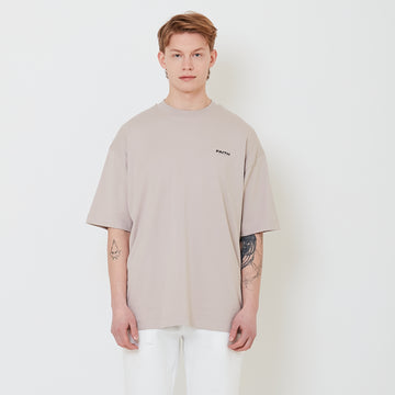 Men Printed Oversized Tee - Stone - SM2503052C