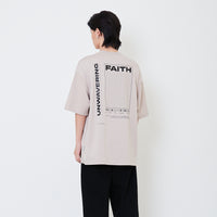 Men Printed Oversized Tee - Stone - SM2503052C