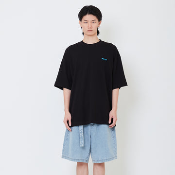 Men Printed Oversized Tee - Black - SM2503052D