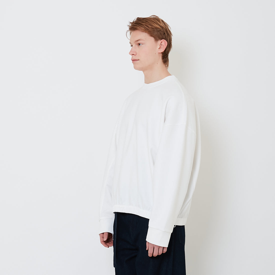 Men Hybrid Oversized Sweatshirt - Off White - SM2503054A