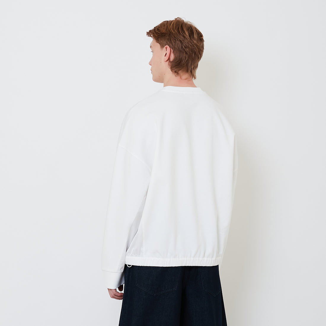 Men Hybrid Oversized Sweatshirt - Off White - SM2503054A