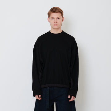 Men Hybrid Oversized Sweatshirt - Black - SM2503054B