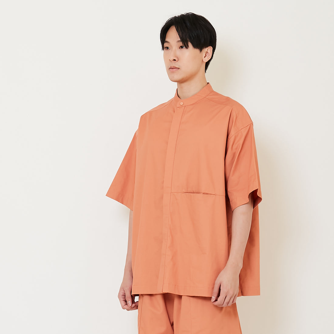 Men Oversized Shirt - Coral - SM2503055A