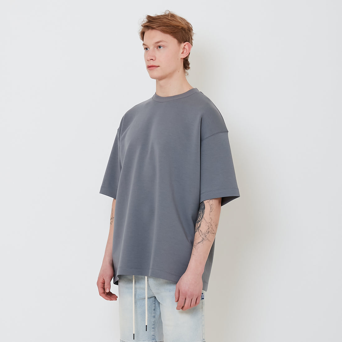 Men Oversized Neoprene Top - Metal - SM2503060C