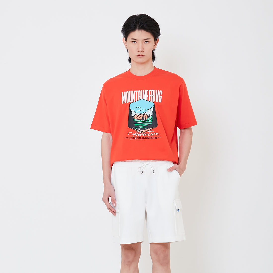 Men Cargo Sweat-Shorts - Off White - SM2503061A