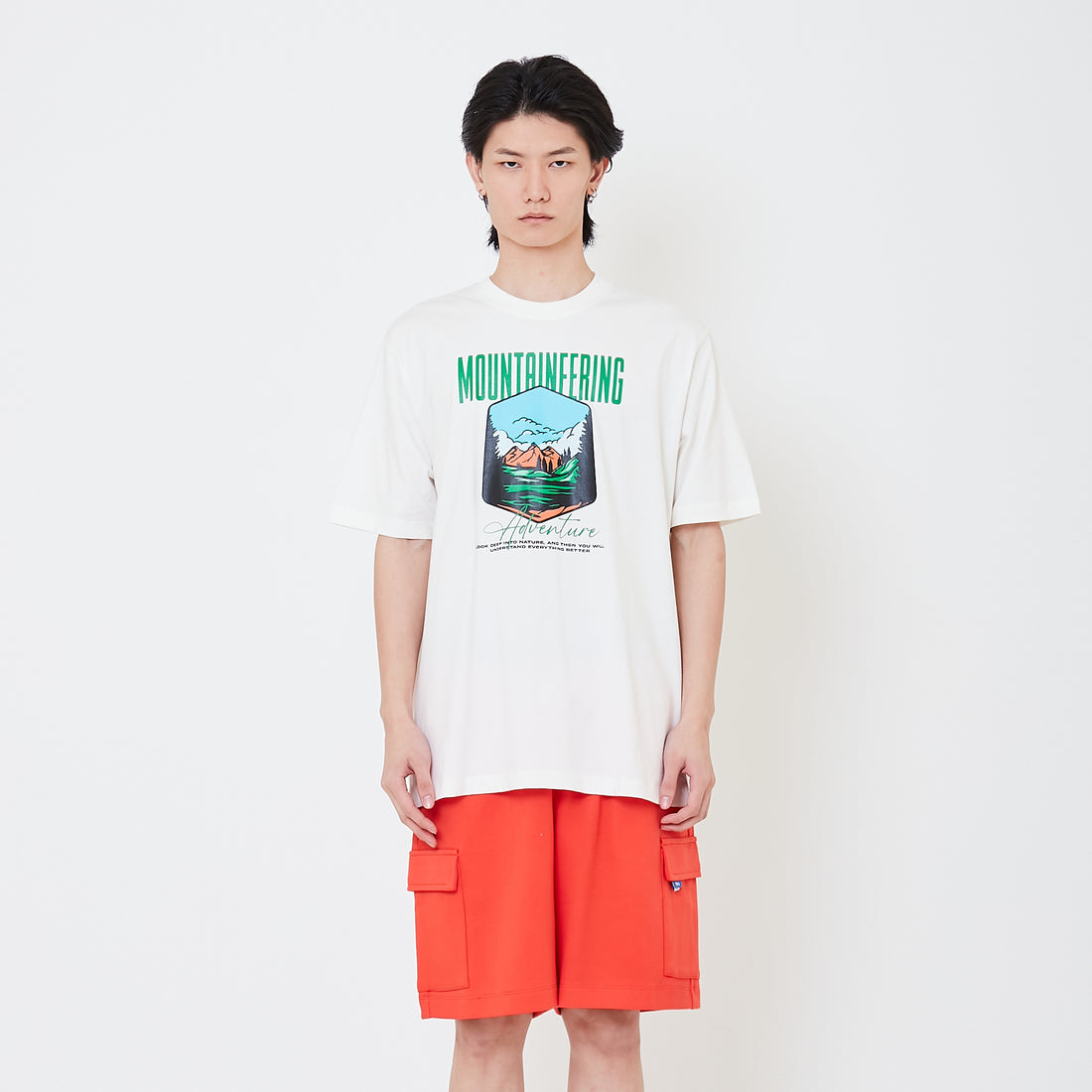 Men Cargo Sweat-Shorts - Dark Orange - SM2503061C