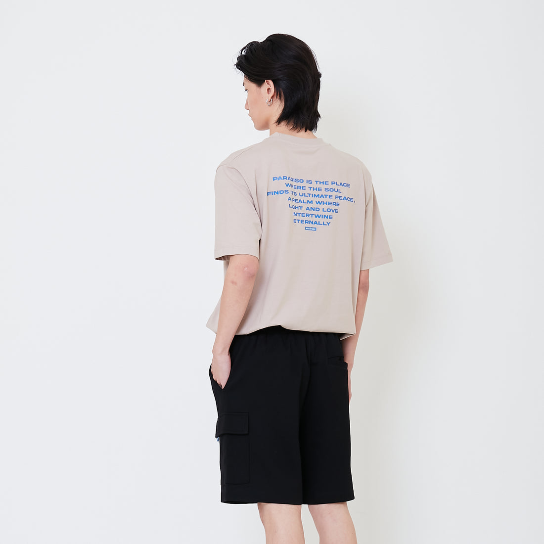 Men Cargo Sweat-Shorts - Black - SM2503061D