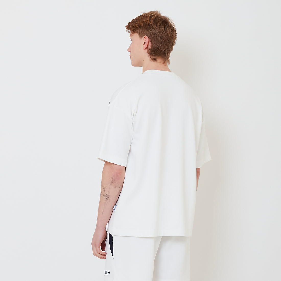Men Oversized Pique Top - Off White - SM2503062A