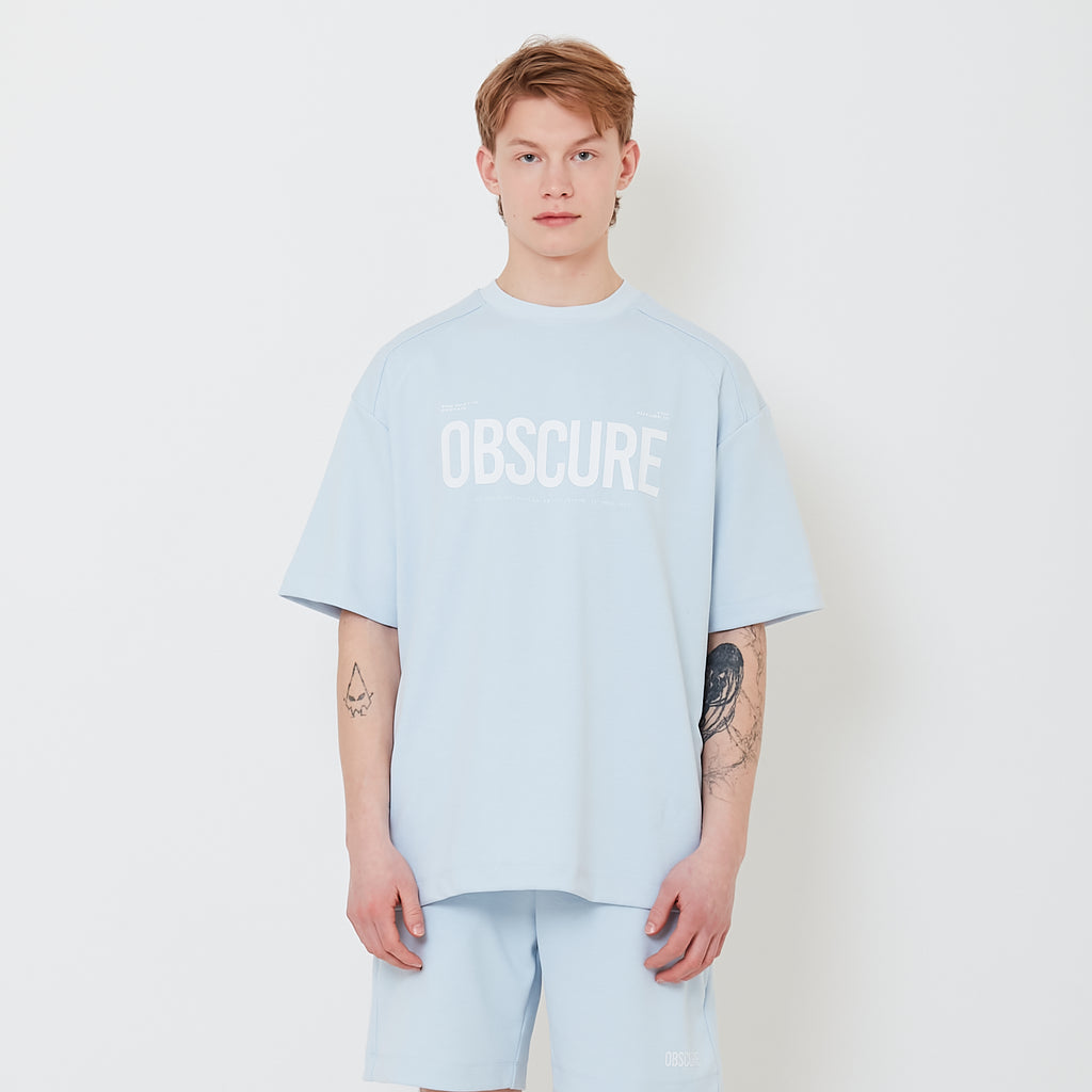 Men Oversized Pique Top - Light Blue - SM2503062B