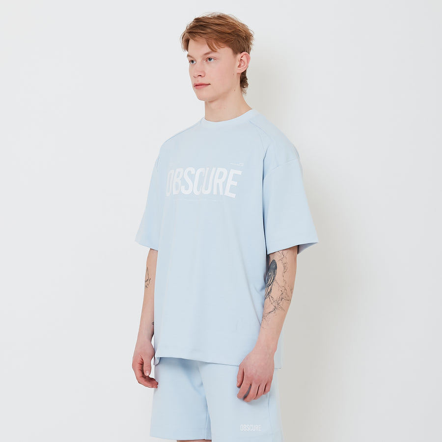 Men Oversized Pique Top - Light Blue - SM2503062B