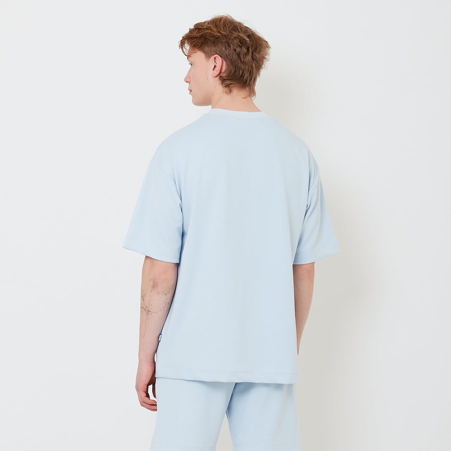 Men Oversized Pique Top - Light Blue - SM2503062B