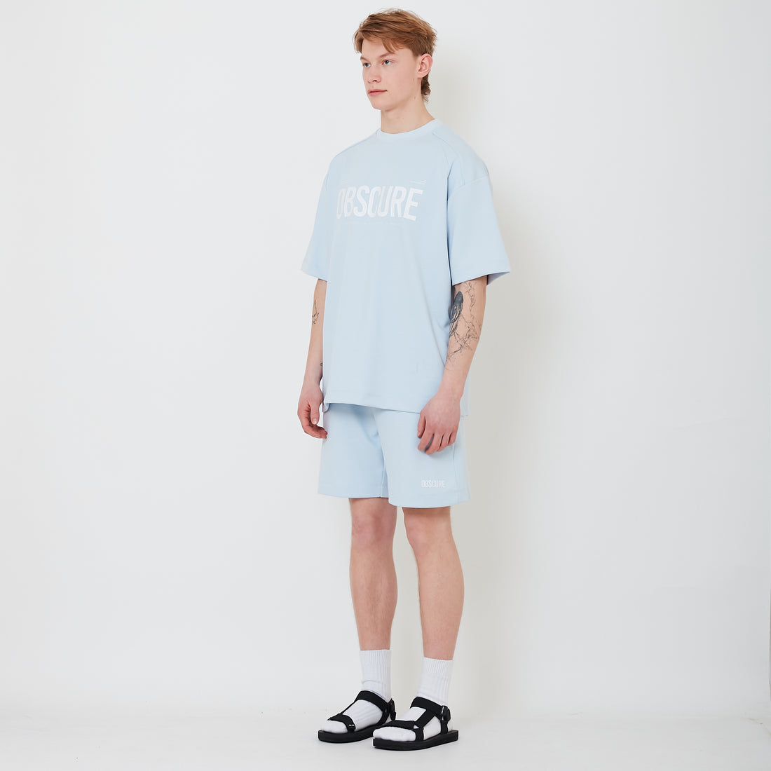 Men Pique Shorts - Light Blue - SM2503063B