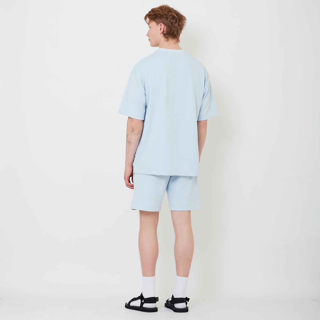 Men Pique Shorts - Light Blue - SM2503063B