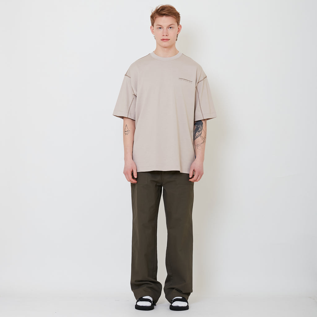 Men Wide Leg Long Pants - Army Green - SM2503064B