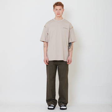 Men Wide Leg Long Pants - Army Green - SM2503064B