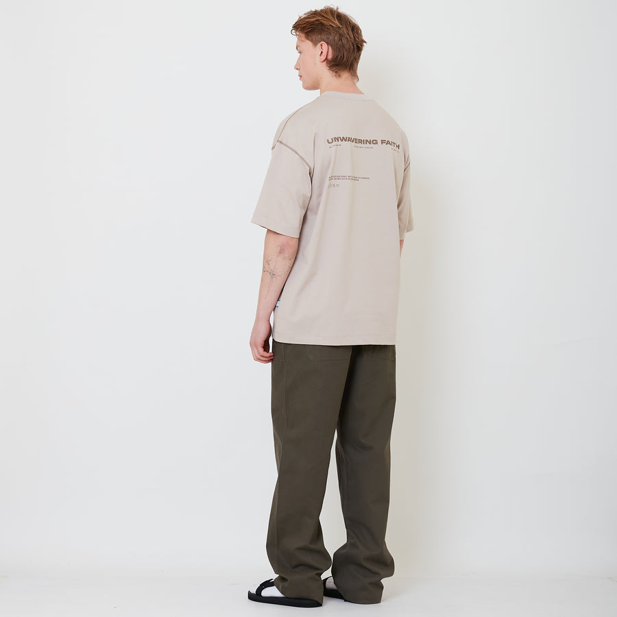 Men Wide Leg Long Pants - Army Green - SM2503064B