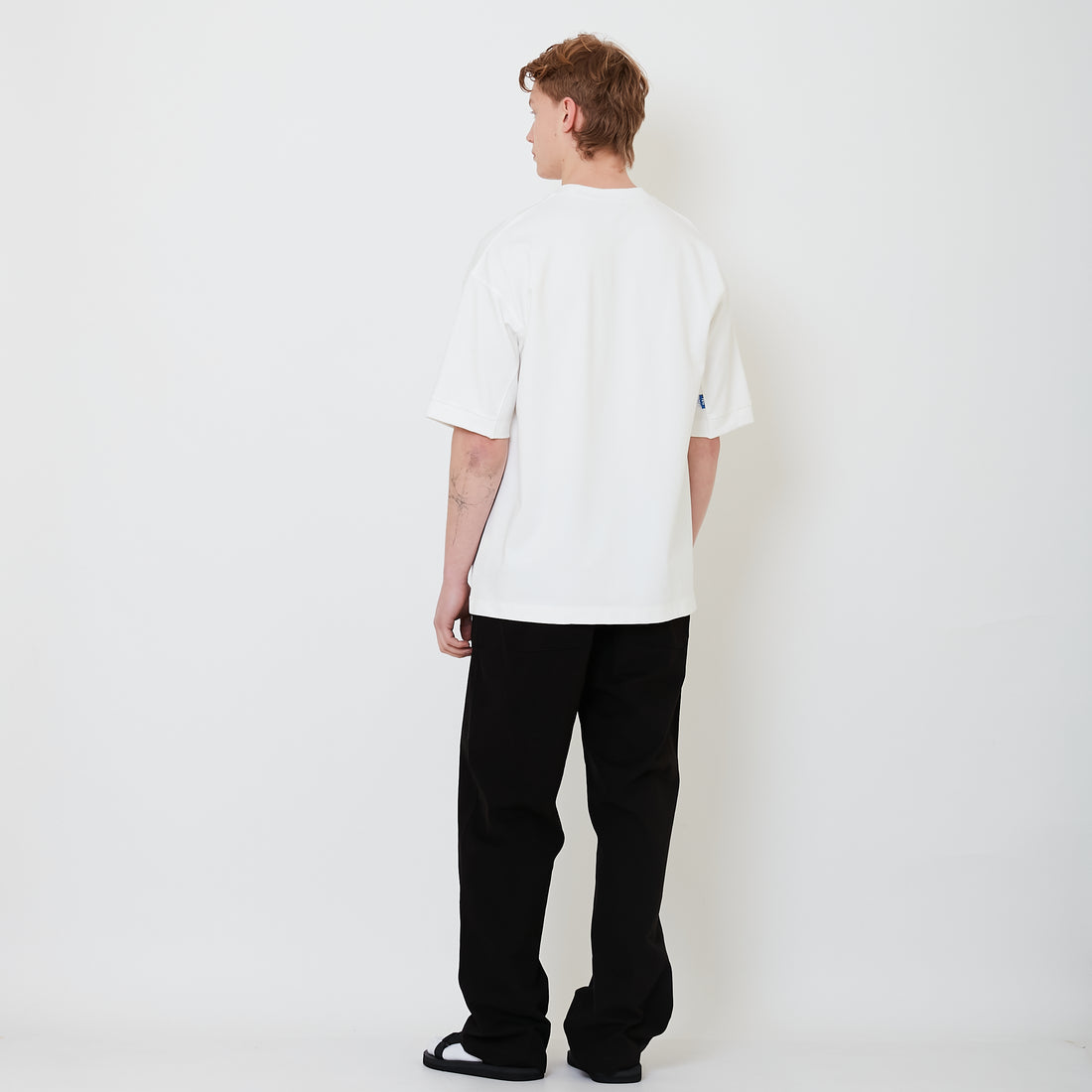 Men Wide Leg Long Pants - Black - SM2503064C