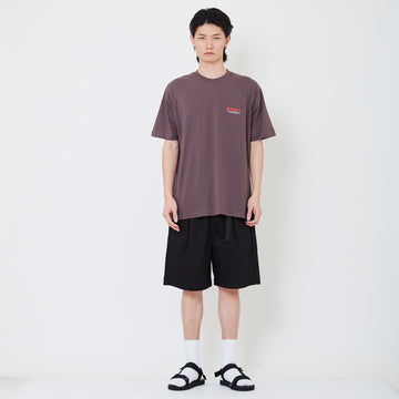 Men Twill Belted Shorts - Black - SM2504096B