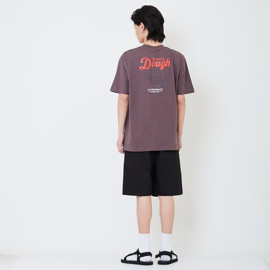 Men Twill Belted Shorts - Black - SM2504096B