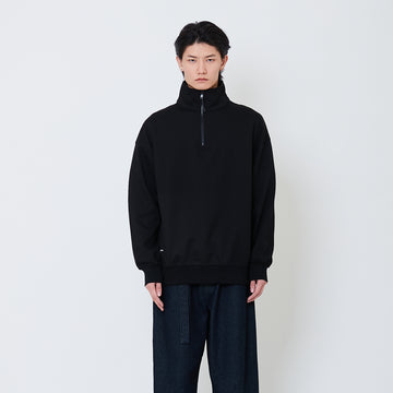 Men Oversized Quarter-Zip Sweatshirt - Black - SM2505092C