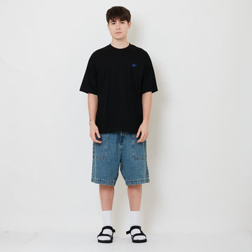 Men Wide Leg Jorts - Light Blue - SM2505097B