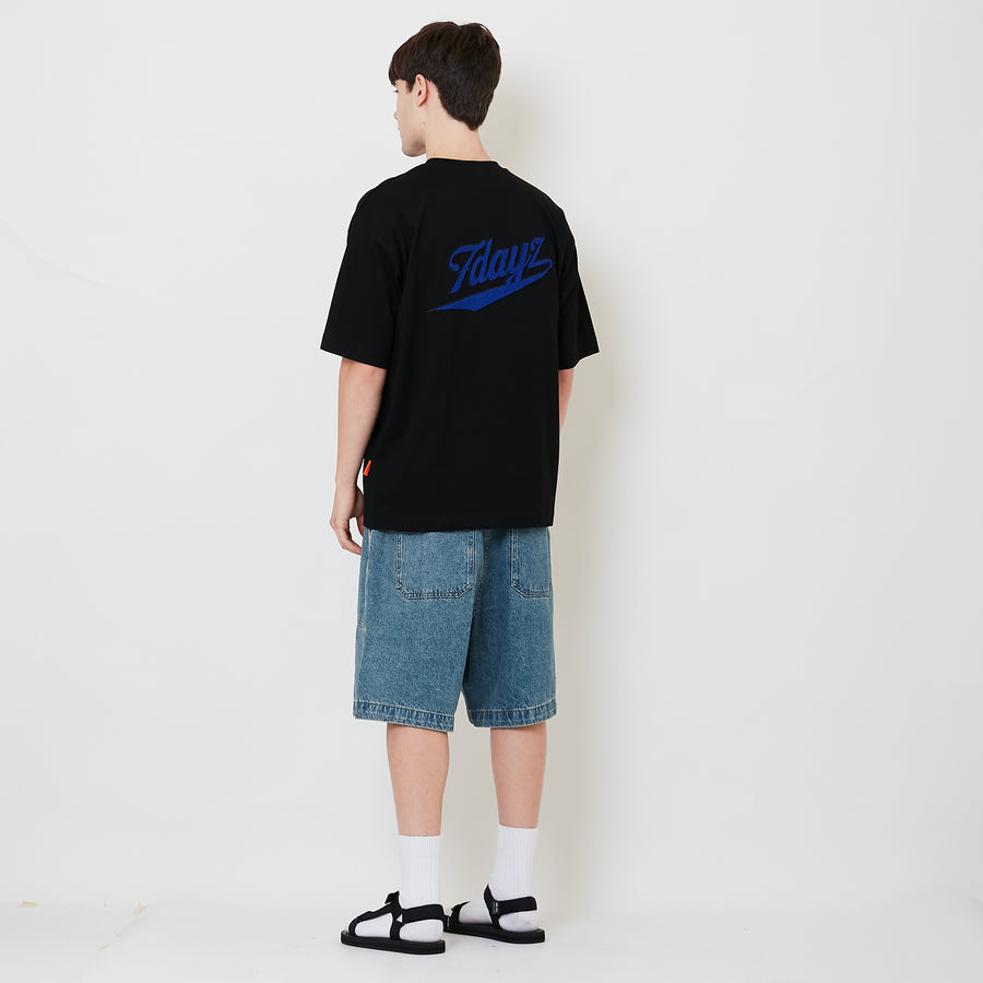 Men Wide Leg Jorts - Light Blue - SM2505097B