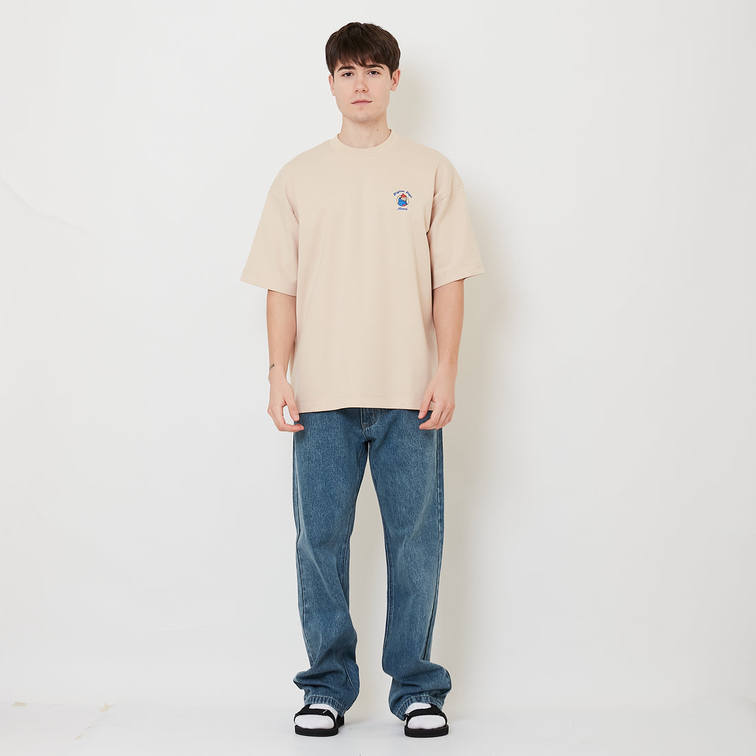 Men Straight Cut Long Jeans - Light Blue - SM2505099A