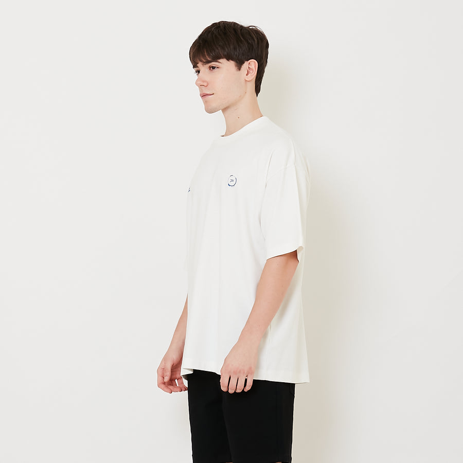 Men Printed Oversized Tee - Off White - SM2505100A