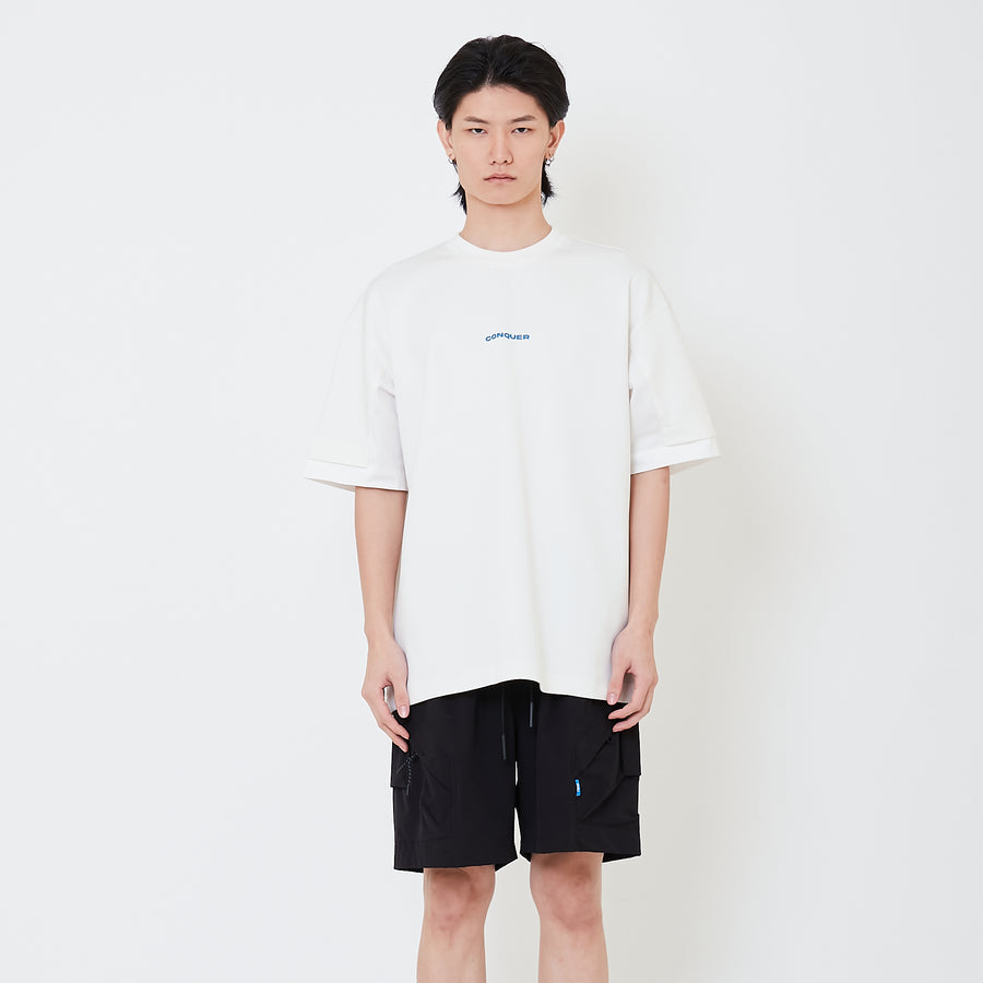 Men Hybrid Oversized Tee - Off White - SM2505102A