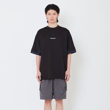 Men Hybrid Oversized Tee - Black - SM2505102B
