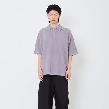 Men Oversized Polo Sweater - Grey - SM2505103B