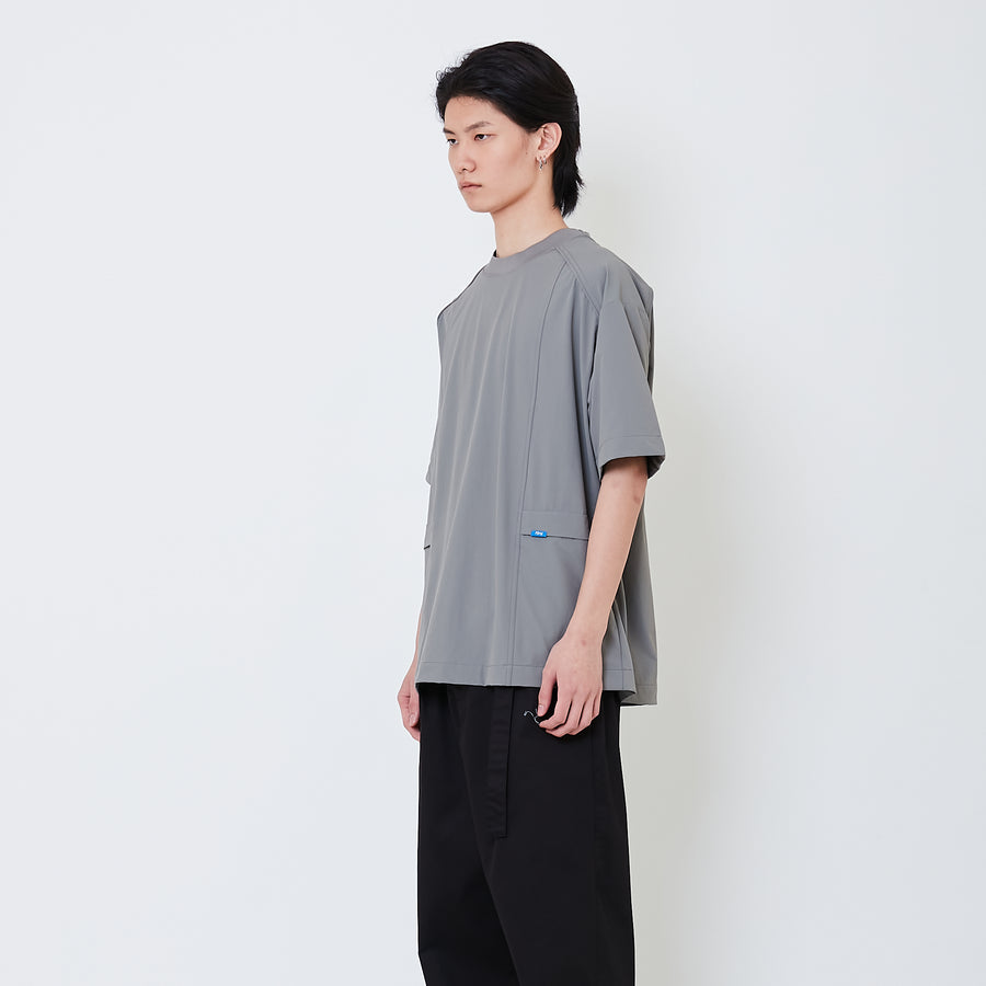 Men Oversized Nylon Top - Light Grey - SM2505104B