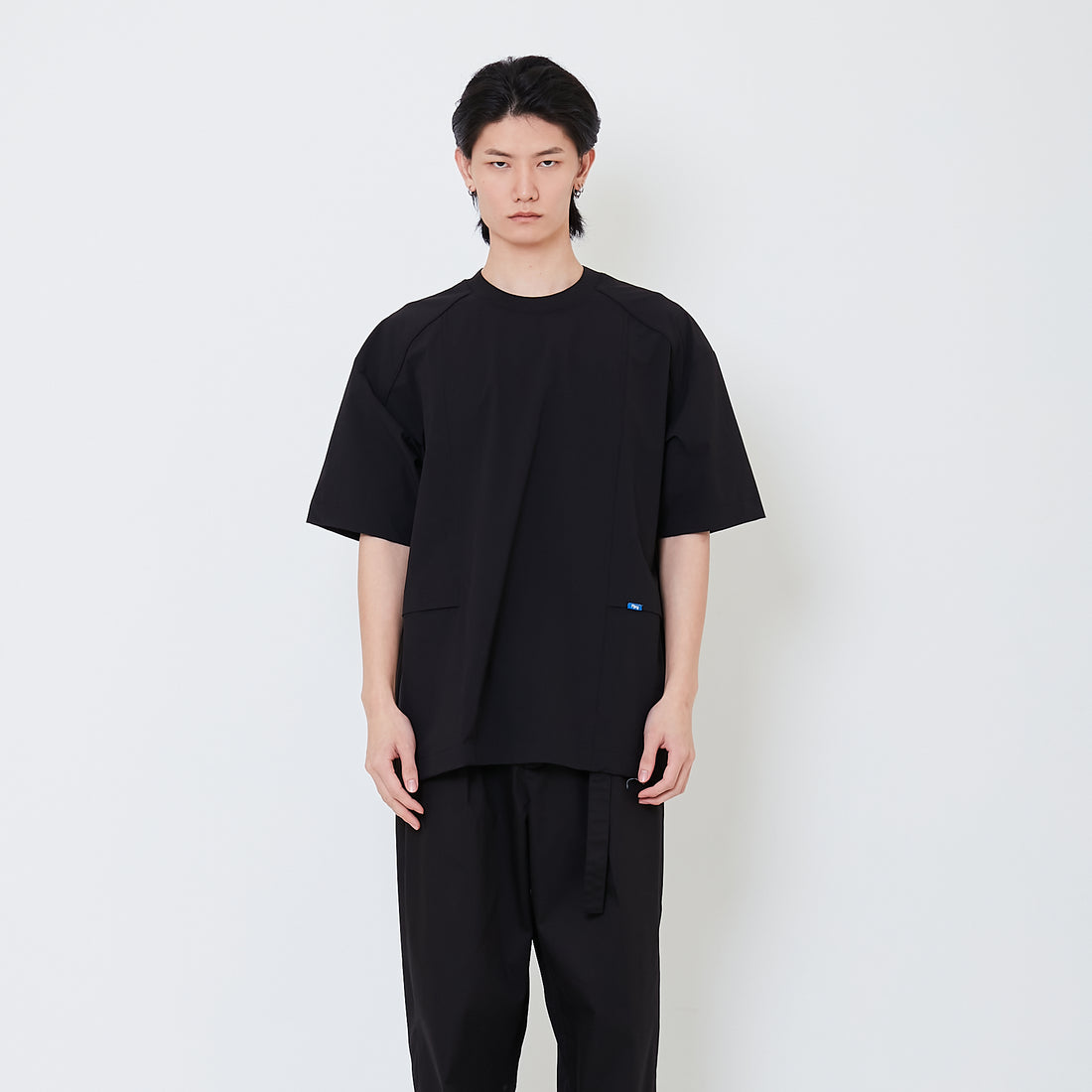 Men Oversized Nylon Top - Black - SM2505104C