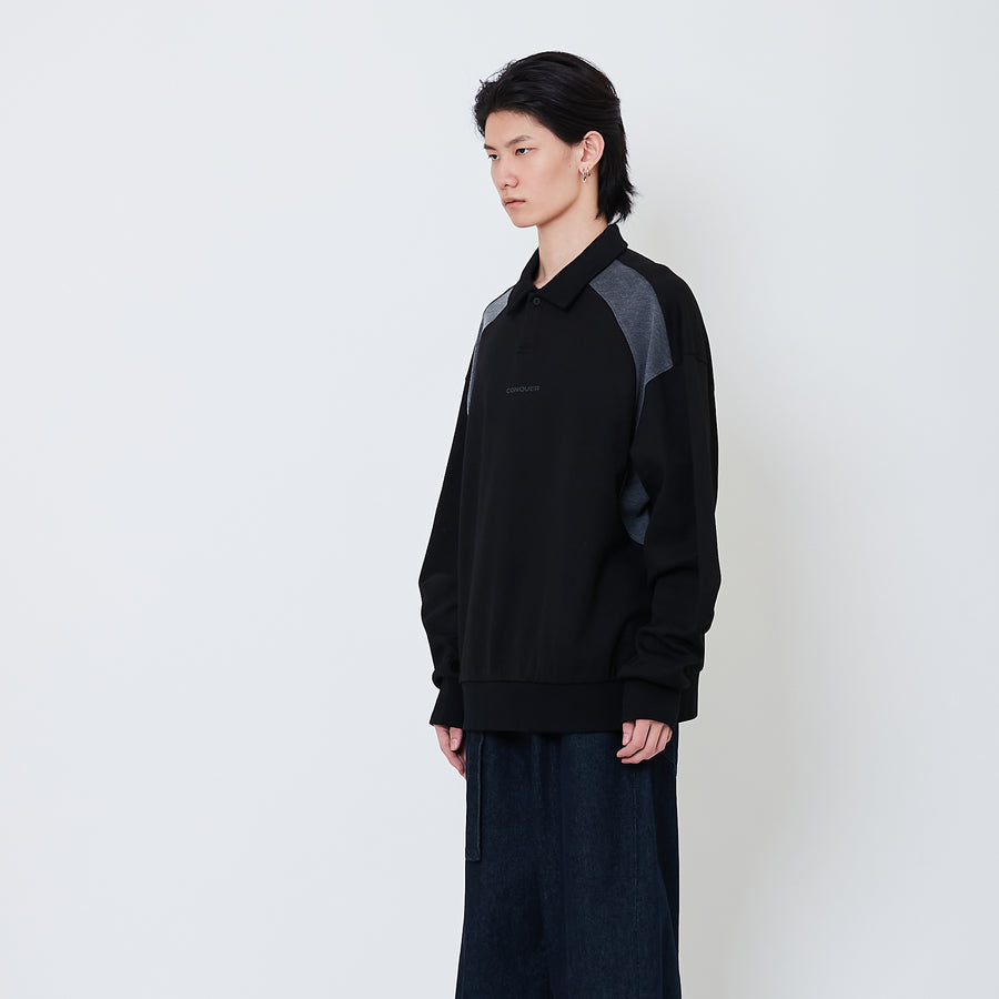 Men Printed Oversized Sweatshirt - Black - SM2505107B
