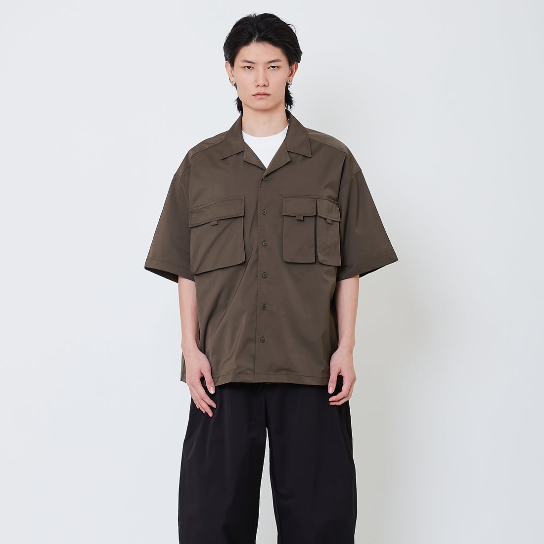 Men Oversized Shirt - Army Green - SM2505108A