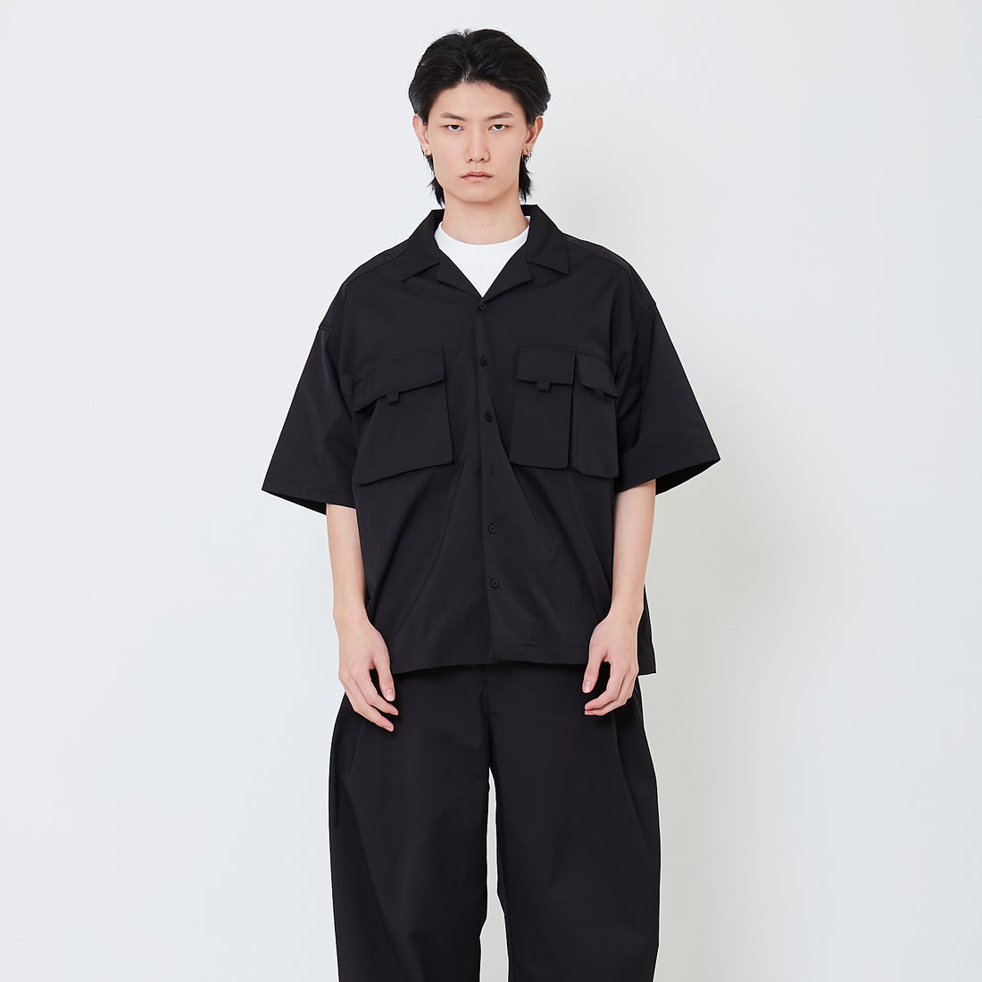 Men Oversized Shirt - Black - SM2505108B