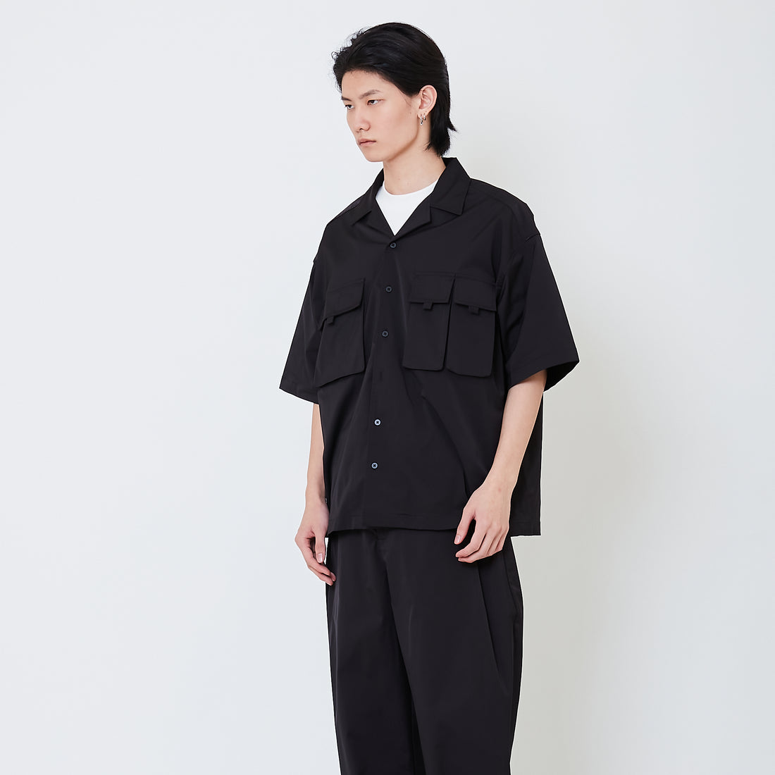 Men Oversized Shirt - Black - SM2505108B