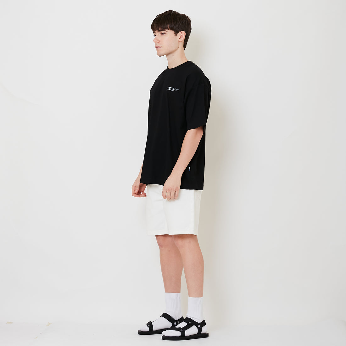 Men Slim Fit Denim Shorts - Off White - SM2506105A