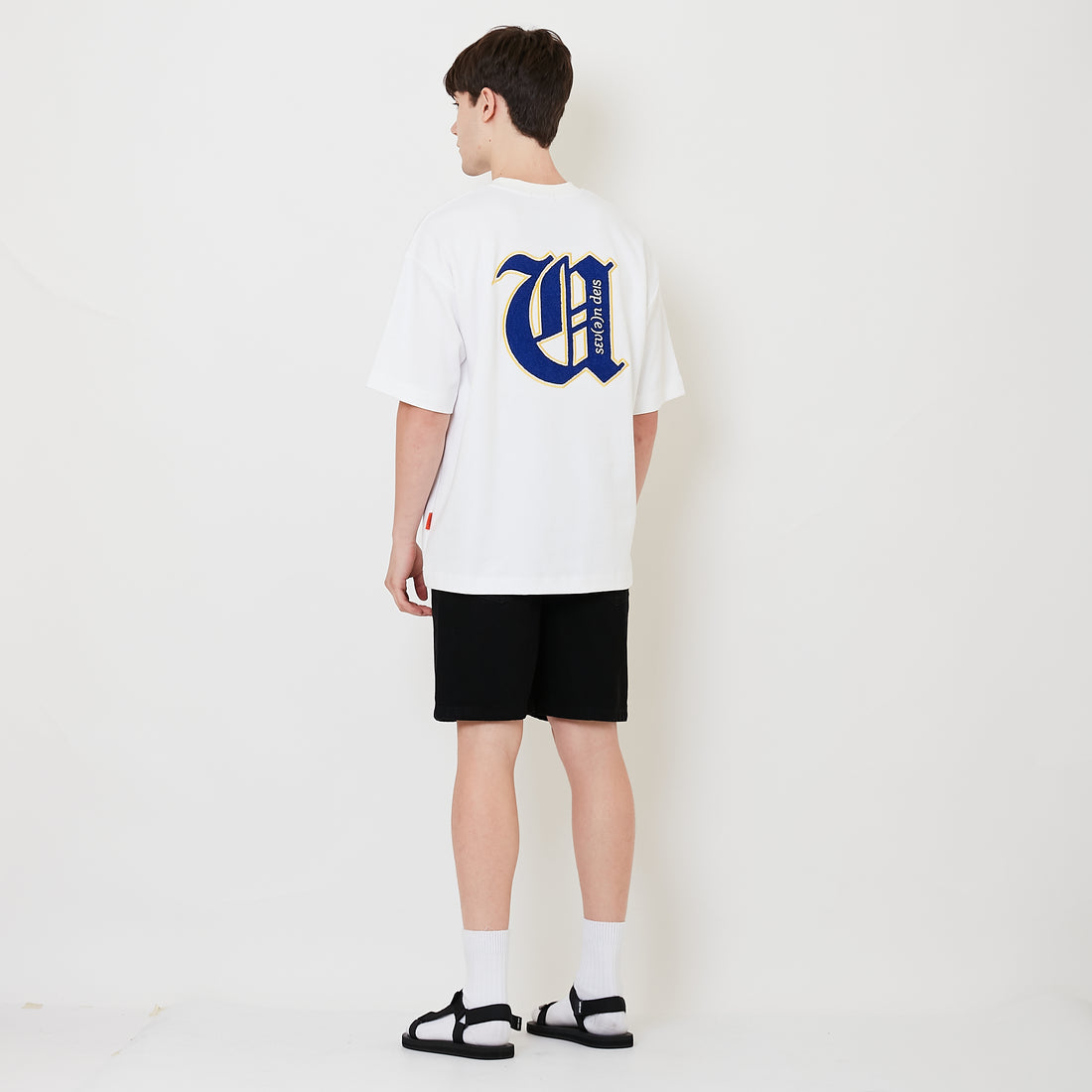 Men Slim Fit Denim Shorts - Black - SM2506105C
