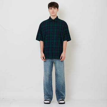 Men Wide Leg Long Jeans - Light Blue - SM2506111A