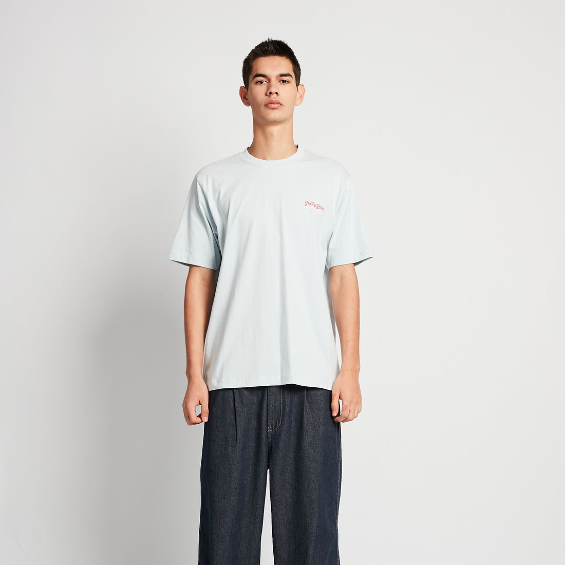 Men Graphic Tee - Light Blue - SM2507079A