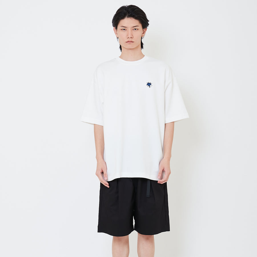 Men Embroidery Oversized Tee - Off White - SM2507116A