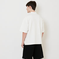 Men Printed Oversized Polo Tee - Off White - SM2508127A