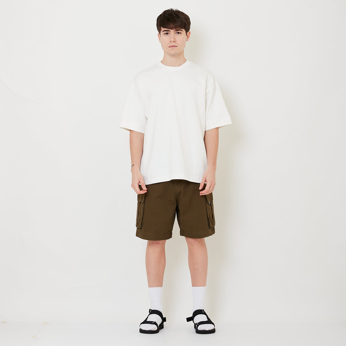 Men Twill Cargo Shorts - Army Green - SM2508131A