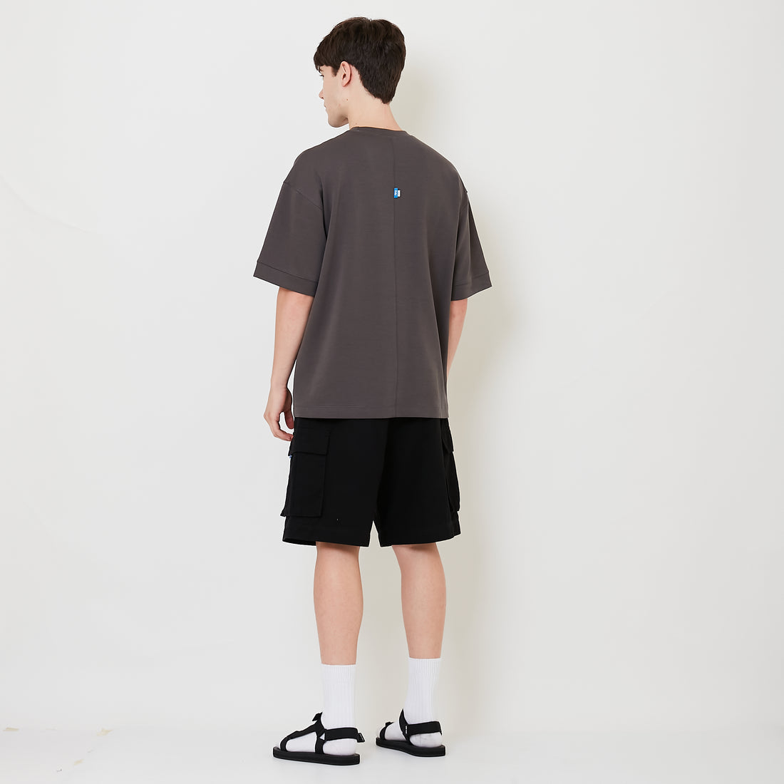Men Twill Cargo Shorts - Black - SM2508131B