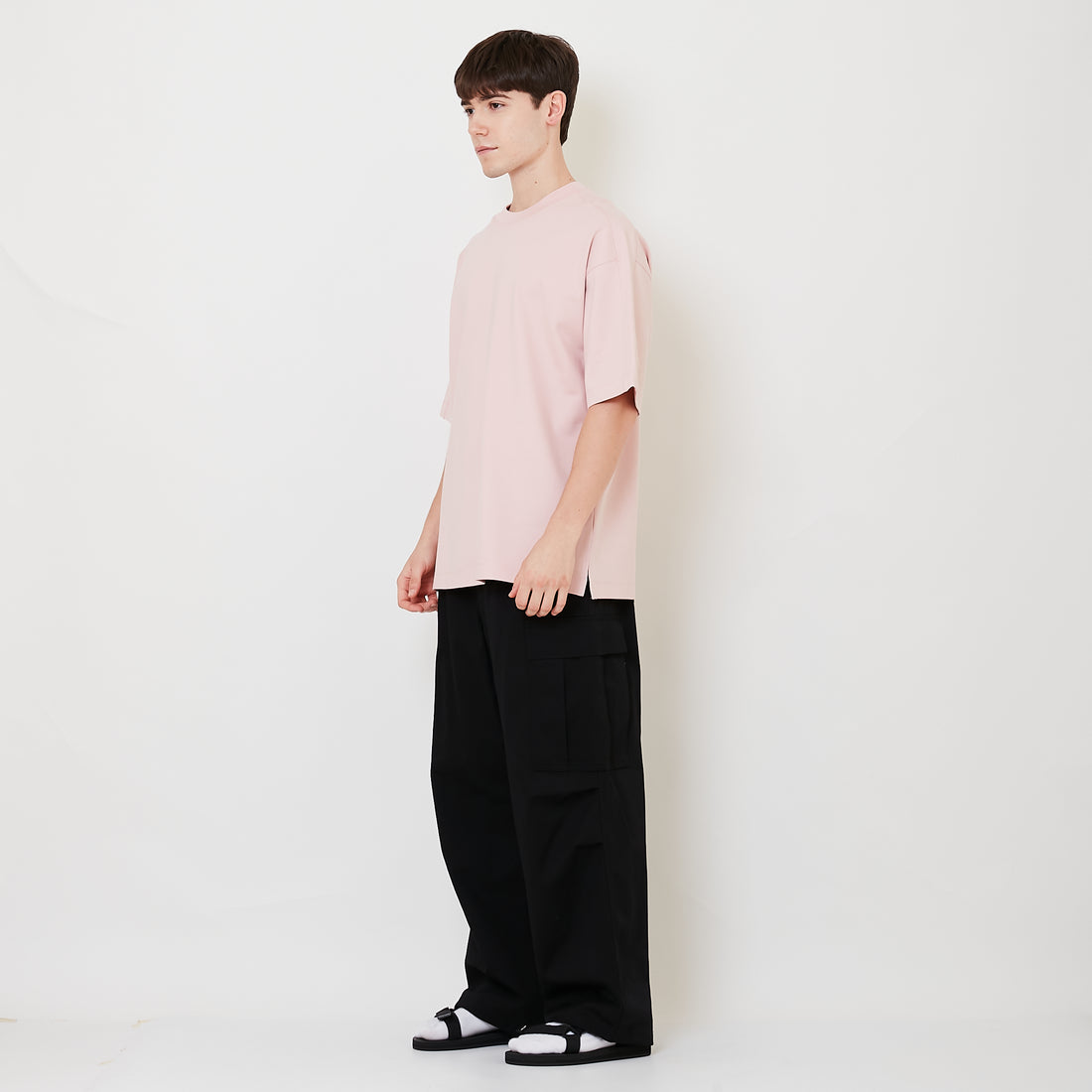 Men Twill Cargo Long Pants - Black - SM2508132B