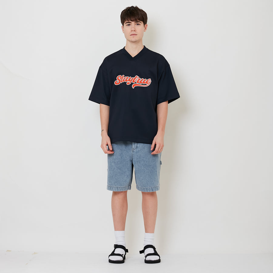 Men Relaxed Fit Worker Denim Shorts - Light Blue - SM2508133A