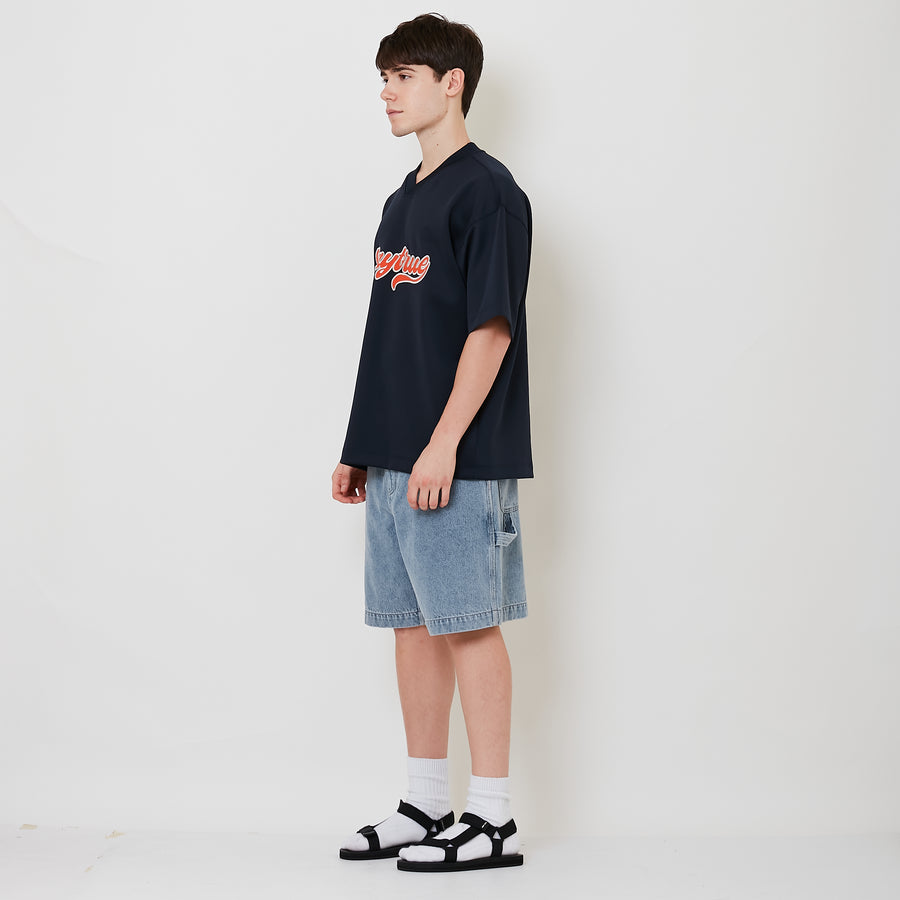 Men Relaxed Fit Worker Denim Shorts - Light Blue - SM2508133A