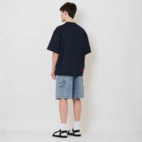 Men Relaxed Fit Worker Denim Shorts - Light Blue - SM2508133A